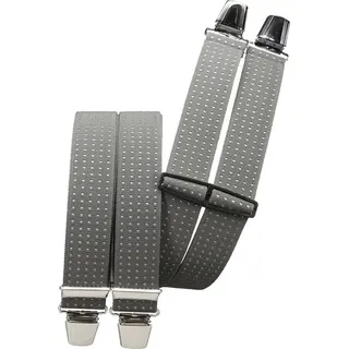 Hosenträger mit 4 extra starken  Clips  Punkte 4 Farben - Grau