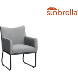 CLEMENTO Lyon Dining Stuhl Zwei Fuß Aluminium Sunbrella - Anthrazit