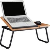 Relaxdays Laptoptisch neigbar, Notebookständer, klappbarer Betttisch, neigbar, HxBxT: 23,5 x 56,3 x 31,6 cm, MDF, natur