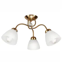 Licht-Erlebnisse ALCANA 3-flg. Glas Metall E27 50 cm breit Patina/Antik Weiß