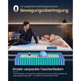 VASAGLE 7-Zonen Taschenfederkernmatratze 180 x 200 cm H3
