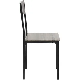 ML-Design Esstisch Set 4-teilig, Eiche-Grau, Esszimmertisch mit 2 Stühlen 1 Bank, Essgruppe für 4 Personen, Sitzgruppe Küchentisch Metallrahmen, Bartisch Set, Esszimmergruppe für Küche Esszimmer