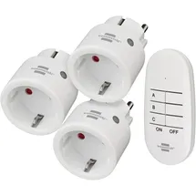 Brennenstuhl Funkschalt-Set Mini 3+1 Comfort-Line 3er Funksteckdosen-Set mit Fernbedienung (1507070)