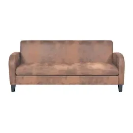 vidaXL Sofa Kunstleder Wildleder-Optik Braun