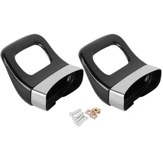 MSemis 2 Stück Universal Topfgriff Kurz Seitengriff für Kochtöpfe Schnellkochtopf Bakelit Henkel Ersatzgriff mit Edelstahleinlage inkl. 4 Schrauben Schwarz B One Size