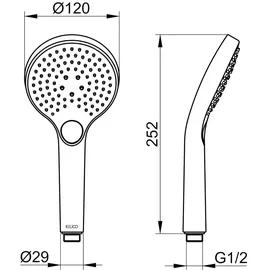Keuco IXMO Handbrause, mit 3 Strahlarten, 59580060300,