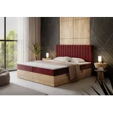 Kontinentalbett NOELLE mit Bonellmatratze Craft Gold Eiche 180x200 cm mit Topper, Stoff: Velutto 32