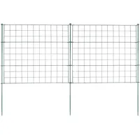 Izrielar Teichzaun Set, 15 Stück Teichzaun Steckzaun Metall, Länge 3,75 m Metallzaun Grün, Freigehege Gartenzaun Tiergehege