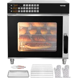 VEVOR Konvektionsofen Kommerzieller Toaster Bäcker Edelstahl 58L Ofen