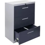 Mendler Hängeregisterschrank HWC-A10, Aktenschrank Büroschrank Stahlschrank, A4 abschließbar ~ 103x76x46cm grau-dunkelgrau