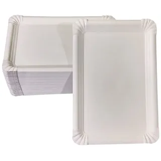 LogiPack GeRo 100 flache Pappteller weiß eckig 16 x 23 cm