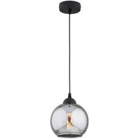 KAR LIGHTING Pendelleuchte 1-flammig aus Metall und Glas in Schwarz, höhenverstellbar | E27 Fassung | LED geeignet | Hängelampe für Wohnzimmer, Flur, Schlafzimmer, Küche oder Büro