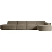 altdecor Ecksofa in L-Form Corner Sofa Bett Eckcouch Couch Wohnlandschaft Cauchsofa MARI-L3-406x165x78 cm Braun