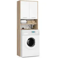 abamihome Waschmaschinenumbauschrank 64 x 180 x 30 cm Weiß