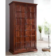 Massivmoebel24 Drehtürenschrank Oxford 115 x 210 x 60 cm Braun