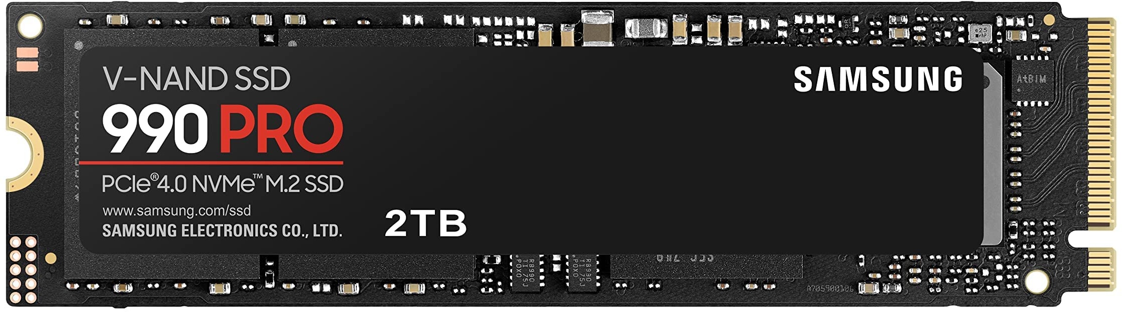 Samsung 990 PRO NVMe M.2 SSD, 2 TB, PCIe 4.0, 7.450 MB/s Lesen, 6.900 MB/s Schreiben, Interne SSD, Interne SSD für Gaming und Videobearbeitung, Schwarz, MZ-V9P2T0BW