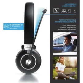 CSL Bluetooth 4.1 Headset 38mm - Kopfhörer mit flexiblem Mikrofon - Multipoint - kabellos - leicht - freisprechen - für Auto und LKW Computer VoIP