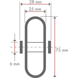 BS Rollen Gummirad Ø 75 mm, Kunststoff, grau, Tragkraft 60 kg, Gleitlager