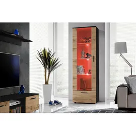 komodee Vitrine, Alessandria A2 Schwarz/Wotan 60x192x42 cm,