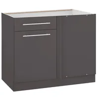 WIHO KÜCHEN Eckunterschrank Flexi2 100 x 57 x 82 cm Grau