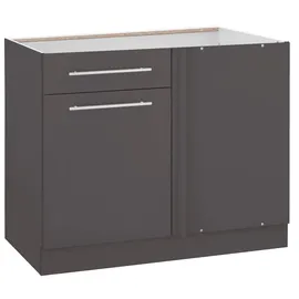 WIHO KÜCHEN Eckunterschrank Flexi2 100 x 57 x 82 cm Grau