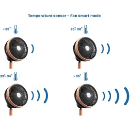 Clean Air Optima CA-408 28 cm Standventilator Schwarz