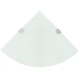 vidaXL Eckregale 2 Stk. mit Verchromten Halterungen Glas Weiß 25x25 cm