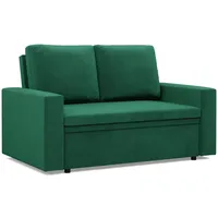 Mebligo - Sofa 2 Sitzer mit Schlaffunktion 148 x 90 x 87 cm NEO Kollektion, Sofa Klein Schlafsofa mit Bettkasten, Sofa Wohnzimmer, Sofa 2 Sitzer, Kleines Sofa grün