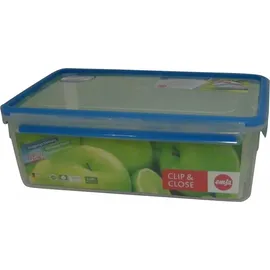 Emsa Clip & Close rechteckig transparent/blau 11,1 cm 5,4 l