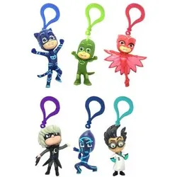 JOY TOY 707002 PJ Masks 3D PVC Schlüsselanhänger/Clip On 6 cm, sortiert