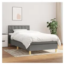 vidaXL Boxspringbett 100 x 200 cm Dunkelgrau