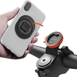 Handyhalterung Fahrrad,Mountainbike-Vorbau Handyhalter,Universelle Aluminium Stengel Lenkerhalterung,Fahrrad Handyklemme,MTB/Rennrad Schnellbefestigung/Lösung für das Handy【Serie C - 1. Gen】Orange