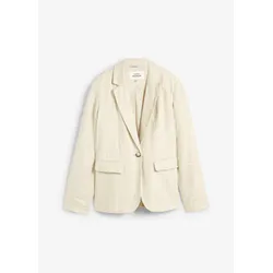 bonprix Blazer aus reinem Leinen, beige, 46, Leinen