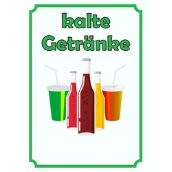 HB-Druck kalte Getränke Schild Hochkant A5 (148x210mm)