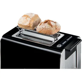 Bosch Toaster Styline TAT8613N, integrierter Brötchenaufsatz, Liftfunktion, Auftaufunktion, Abschaltautomatik, Brotzentrierung, Edelstahl/schwarz