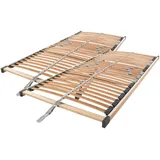 Sleeptex Lattenrostset, Holz, Birke, Schichtholz, 5-Zonen, 160x200 cm, Federholzleisten verleimt, Mittelgurt, individuelle Liegehärteeinstellung, Schlafzimmer, Lattenroste