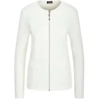 GOLDNER Sommerjacke GOLDNER "Elegante Baumwolljacke mit Struktur", Damen, Gr. 42, weiß, Obermaterial: 98% Baumwolle CO. 2% Elasthan EL., Jacken, Jaquardstruktur im Jersey
