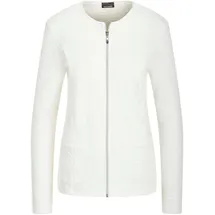 GOLDNER Sommerjacke GOLDNER "Elegante Baumwolljacke mit Struktur", Damen, Gr. 42, weiß, Obermaterial: 98% Baumwolle CO. 2% Elasthan EL., Jacken, Jaquardstruktur im Jersey
