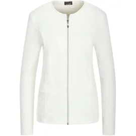 GOLDNER Sommerjacke GOLDNER "Elegante Baumwolljacke mit Struktur", Damen, Gr. 42, weiß, Obermaterial: 98% Baumwolle CO. 2% Elasthan EL., Jacken, Jaquardstruktur im Jersey