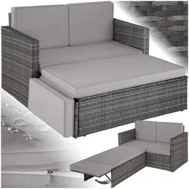 Tectake Korfu Rattan Lounge Variante 2 grau