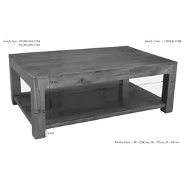 MASSIVMOEBEL24.DE Couchtisch Nougat Akazie 120 x 75 x 45 cm