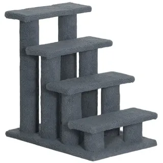 MC Star Kratzbaum Tiertreppe Katzentreppe Hundetreppe 4 Stufen Grau 63,5x43x60cm, für Katzen und Hunde, ideal für Senioren & kleine Tiere grau