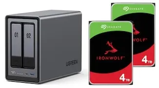 UGREEN NASync DXP2800 NAS System 2-Bay 8TB inkl. 2x Seagate IronWolf ST4000VN006 4TB