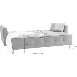 INOSIGN Schlafsofa »Nordic«, mit Federkern und Metallbeinen, Steppung im Sitzbereich grün