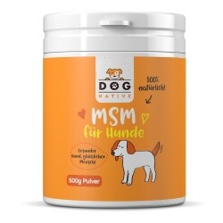 Dog-Native MSM Pulver für Hunde (99,99% Reinheit), 500g