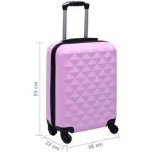 vidaXL Hartschalen-Trolley 4-Rollen 36 cm / 22 l rosa