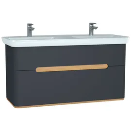 Vitra Waschtisch-Unterschrank 2 Vollauszüge 130 x 48 x 66,5 cm Anthrazit Matt