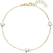 Jobo Armband Sterne bicolor 375 Gold 18 cm