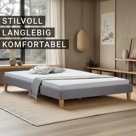 Homestyle4u Polsterbett 160 x 200 cm Grau