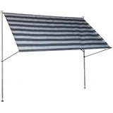 Angerer Klemmmarkise Premium Streifen 400 x 170 cm dunkelgrau/weiß